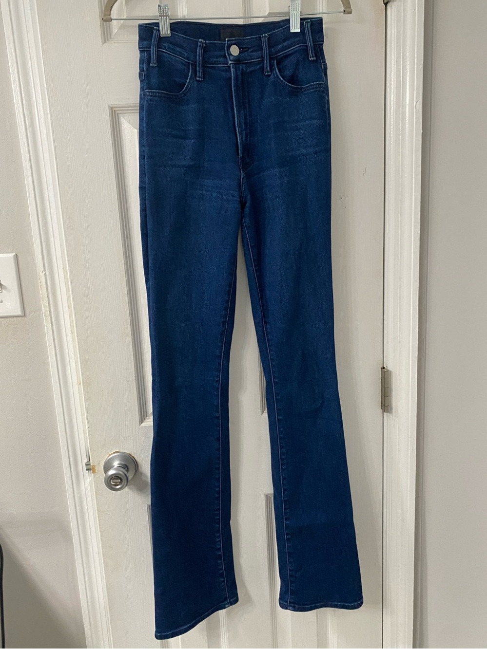 Mother High-Rise Dark Blue Flare Jeans